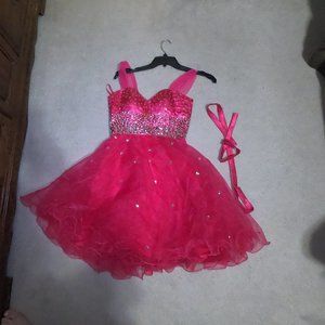 Womens Pink prom short dress